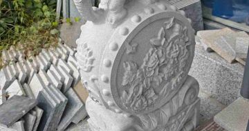 台州芝麻白抱鼓石 庭院抱鼓石