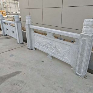 台州芝麻白河道栏杆 石材栏杆