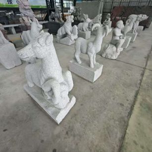 台州芝麻白雕刻 十二生肖 异形雕刻