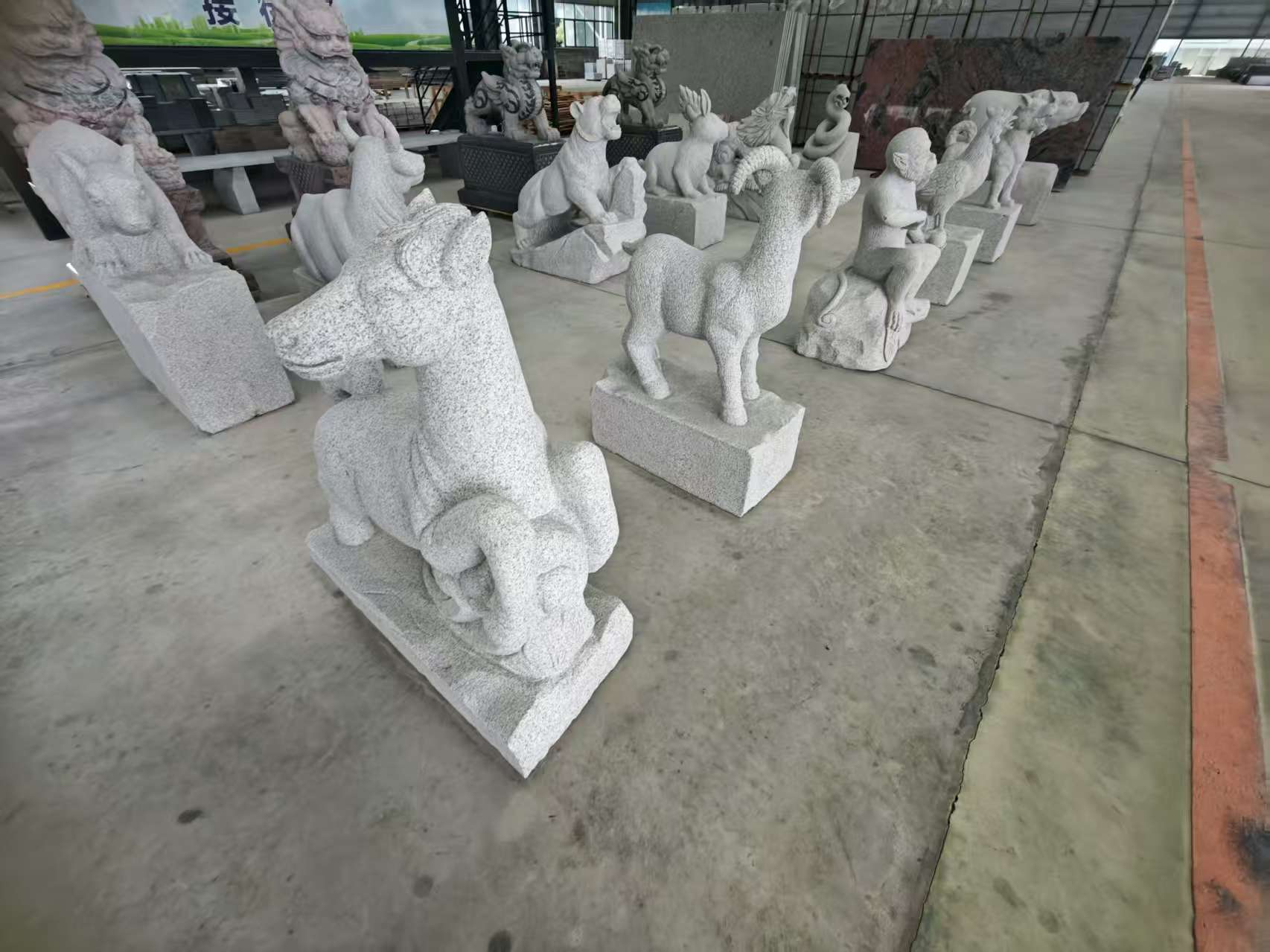 台州芝麻白雕刻 十二生肖 异形雕刻