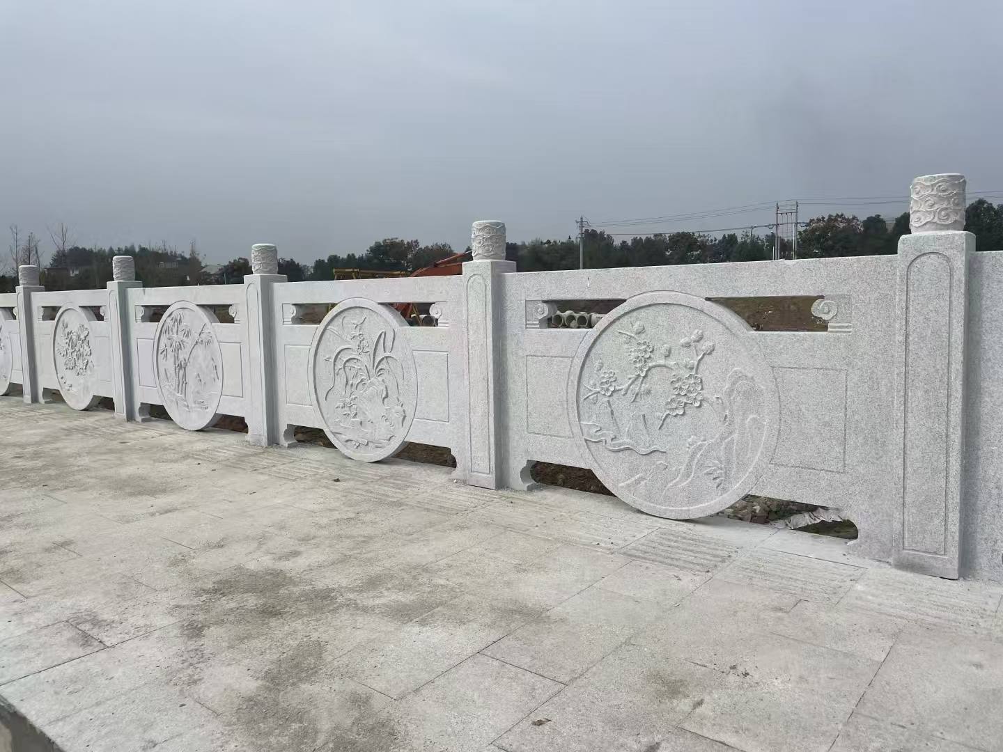 台州芝麻白河道栏杆 石材栏杆